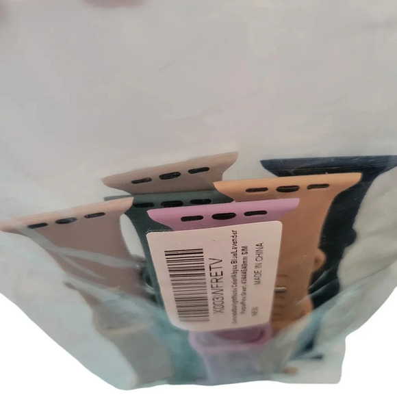 NIB Apple Watch Compatible Silicone Bands, Multi-color, Approx. 1 inch Wide - Picture 2 of 3